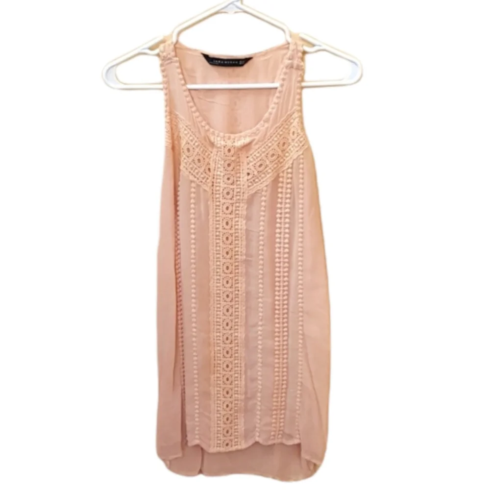 ZARA Woman Peach Tunic Dress Blouse - Picture 1 of 7